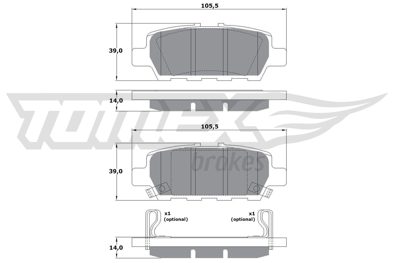 Sada brzdových platničiek kotúčovej brzdy TOMEX Brakes